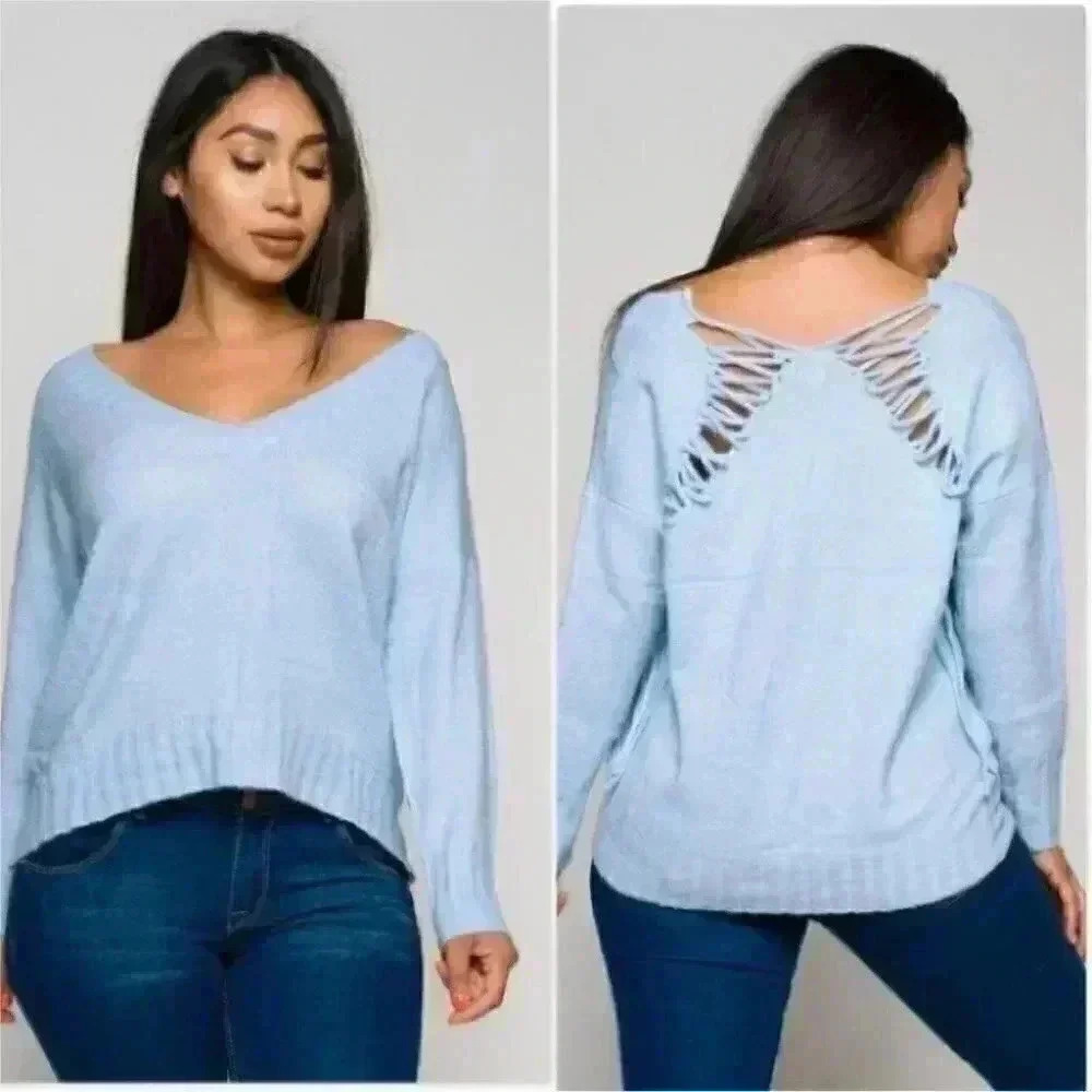 Blue Sweater Top